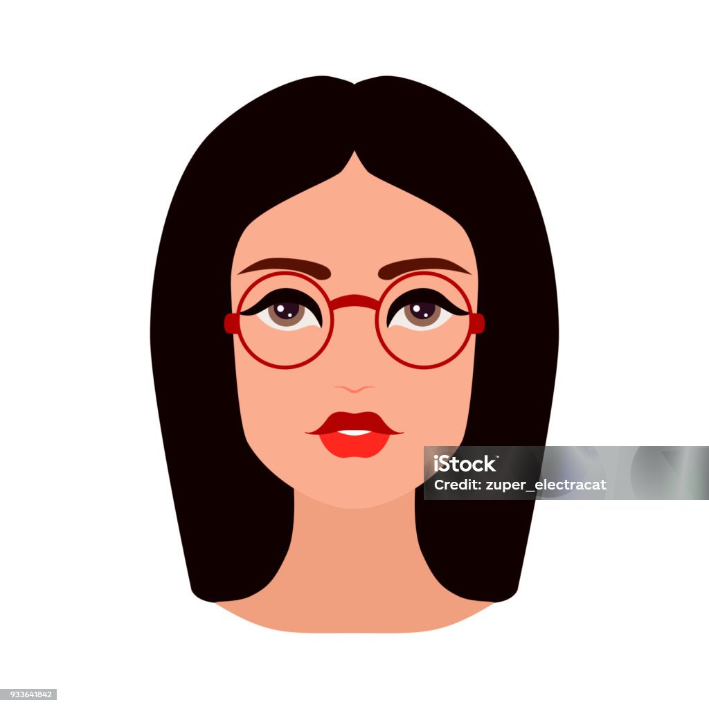 Entretener Estación neumático Ilustración de Cara De Niña Hermosa Linda Con Gafas Mujer Morena Avatar De  Vector y más Vectores Libres de Derechos de Accesorio para ojos - iStock