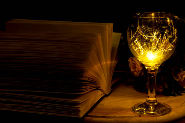 Magic literature and sparks in the glass