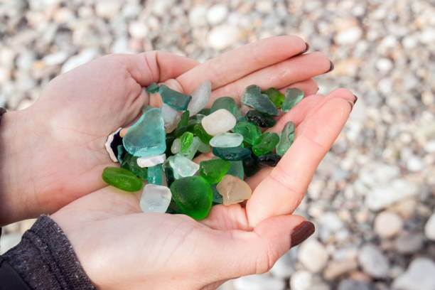 istock Woman picking sea finds on shore 933647972
