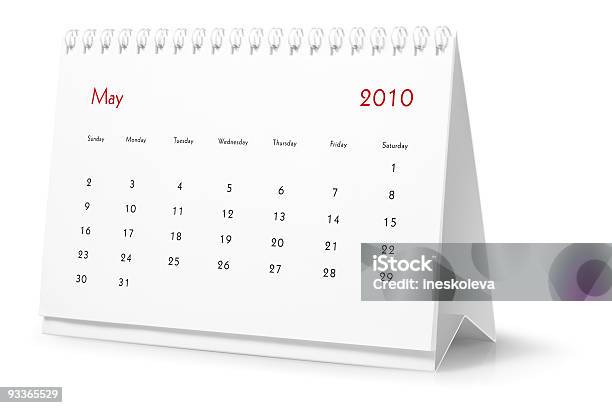 Jahr 2010 Monat Maidesktopkalender Stockfoto und mehr Bilder von Clipping Path - Clipping Path, Datum, Einfachheit