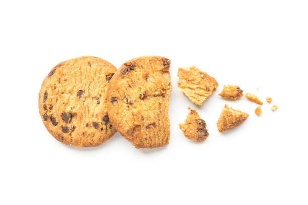 istock homemade chocolate chip cookies on white background in top view 933661374