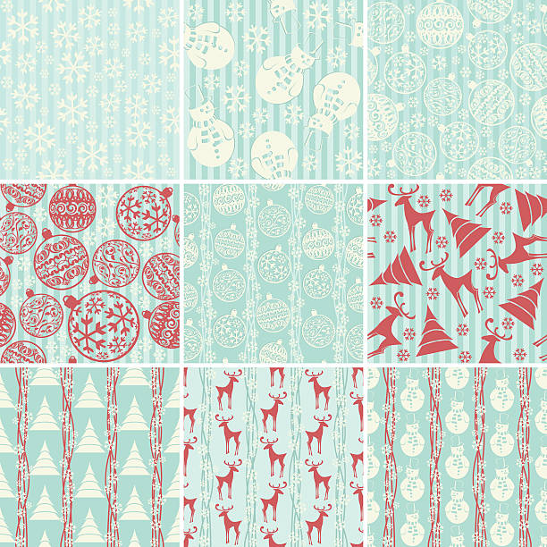 Christmas wrapping paper vector art illustration