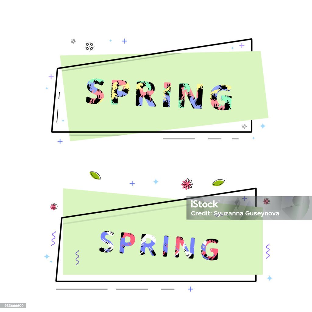 Spring Words Vector Spring Word Vector Illustration Stock Illustration - Download Image Now ...