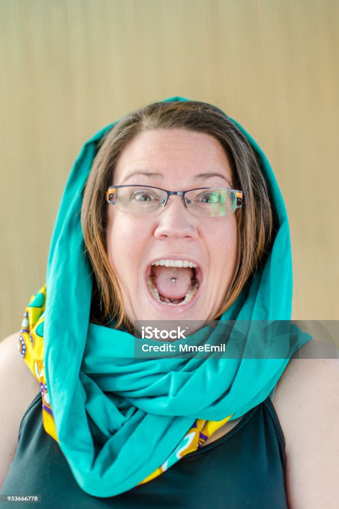 Excited woman wearing a veil 40-49 Years Stock Photo