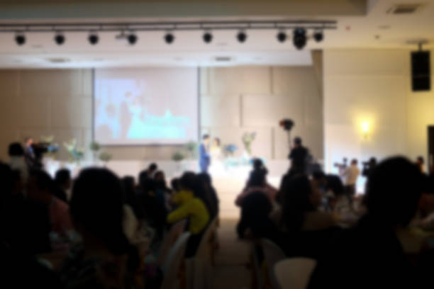 istock Abstract blurred of wedding ceremony in convention hall 933670934