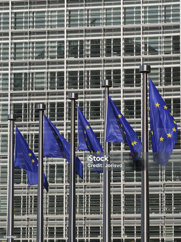 European flags in Brussels  Belgium Stock Photo