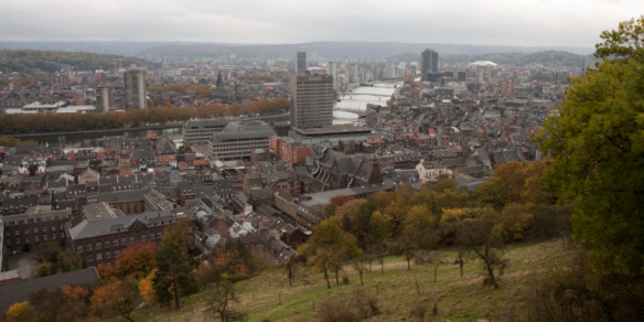 This photo of Liège (or Luik or Lüttich) was taken from the fortress on a misty autumn day.