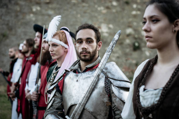 istock Portrait of medieval warriors and knights 933707836