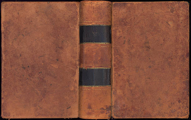 istock Old, leather bound book cover in brown 93374412