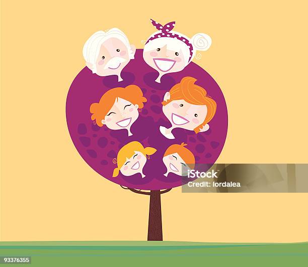 Ilustración de Gran Familia De Generación De Árbol y más Vectores Libres de Derechos de Abuelo - Abuelo, Abuelos, Adulto