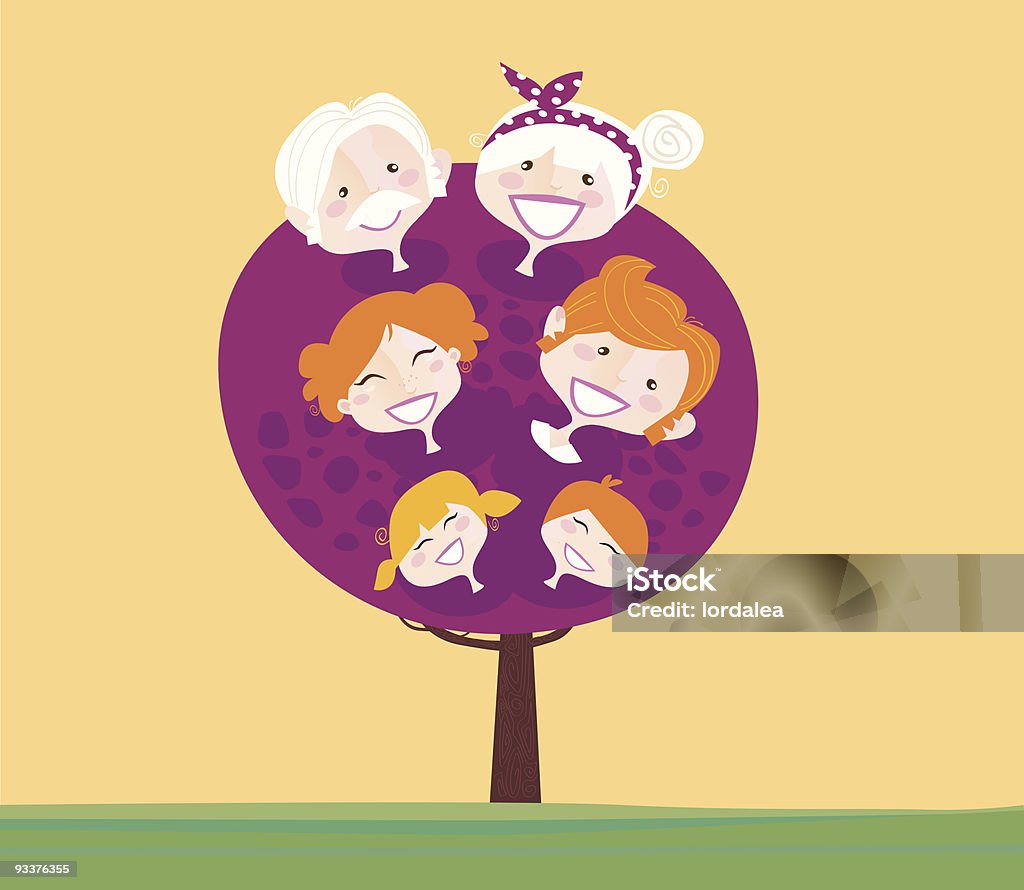 大家族の世代の木 - いとこのロイヤリティフリーベクトルアート