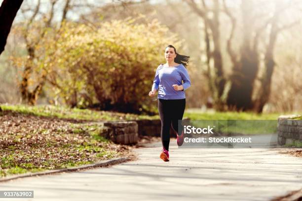 Getting Back In Shape Stock Photo - Download Image Now - Overweight, Running, Women