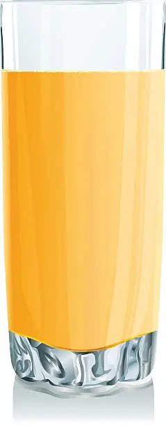 Vector illustration of Glass of orange juice