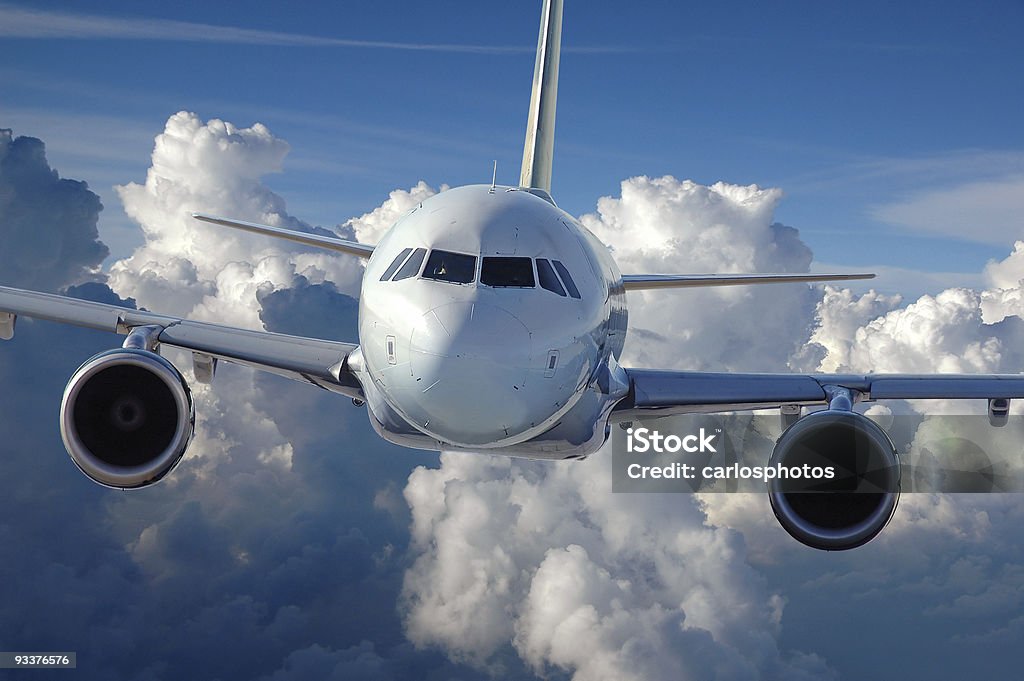 "commerciale in volo" - Foto stock royalty-free di Aeroplano