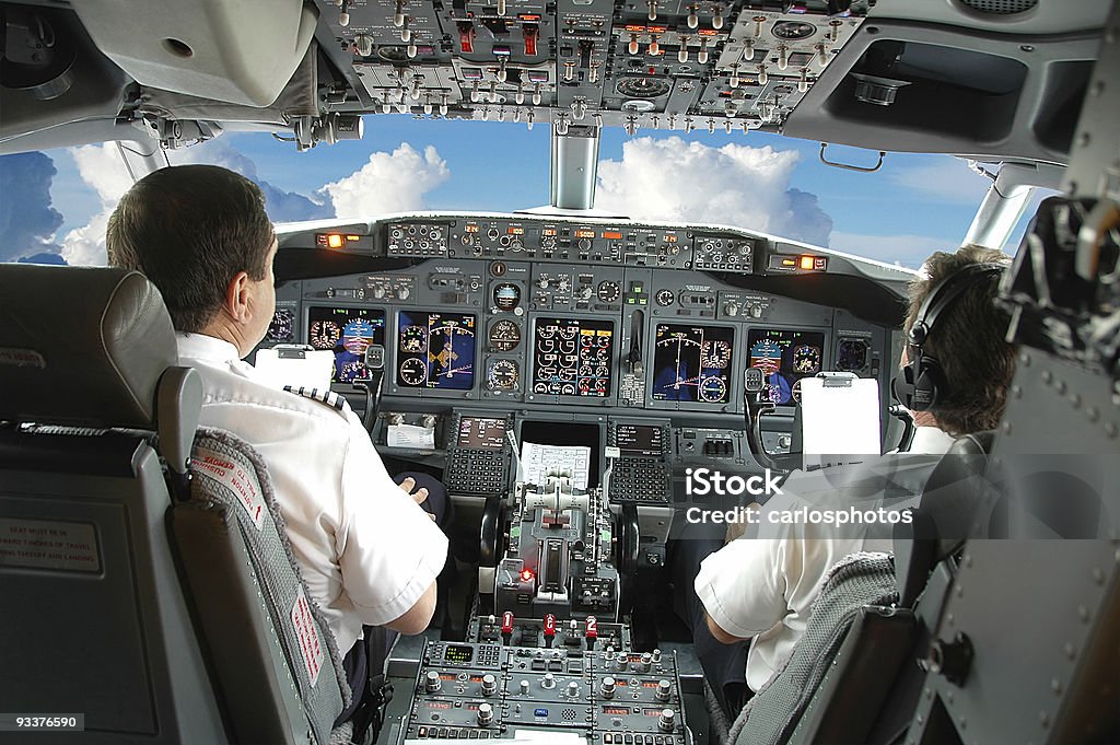 Piloten im cockpit - Lizenzfrei Cockpit Stock-Foto