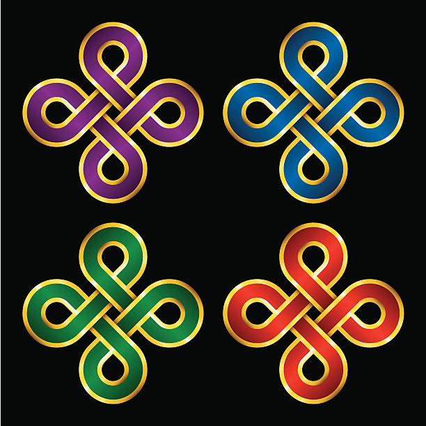 illustrations, cliparts, dessins animés et icônes de icônes de noeud - celtic knotwork
