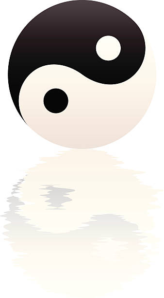illustrazioni stock, clip art, cartoni animati e icone di tendenza di yin yang acqua riflessione di ripple - 5502