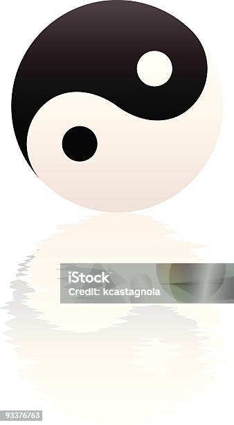 Vetores de Reflexo Yin Yang Ondulação De Água e mais imagens de Branco - Branco, Cena de tranquilidade, Contrastes