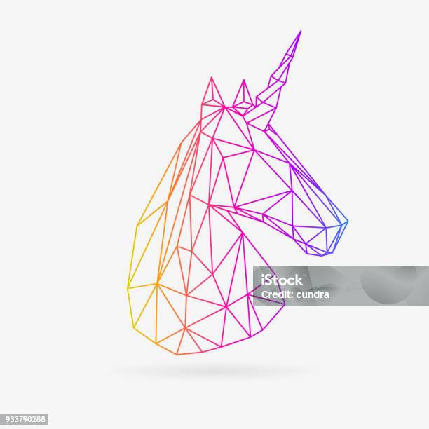 Ilustración de Línea Poligonal Unicor y más Vectores Libres de Derechos de Unicornio - Unicornio, Forma geométrica, Tridimensional