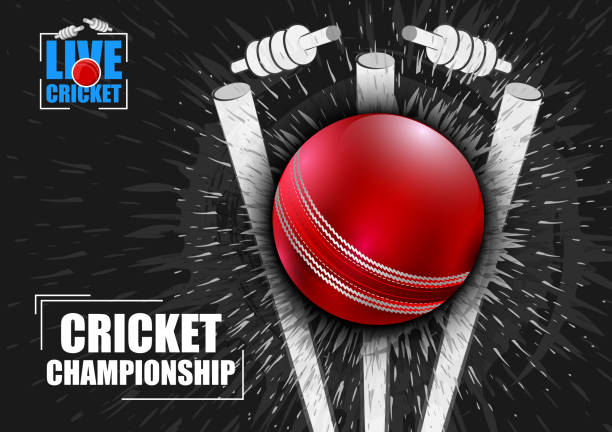 illustrazioni stock, clip art, cartoni animati e icone di tendenza di sfondo sportivo per la partita del cricket championship tournament - pioli