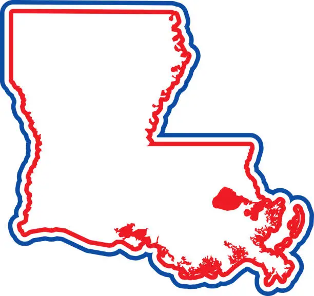 Vector illustration of Louisiana Outline