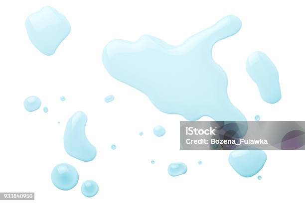 Water Isolated On White Background Stock Photo - Download Image Now - Water, Drop, White Background