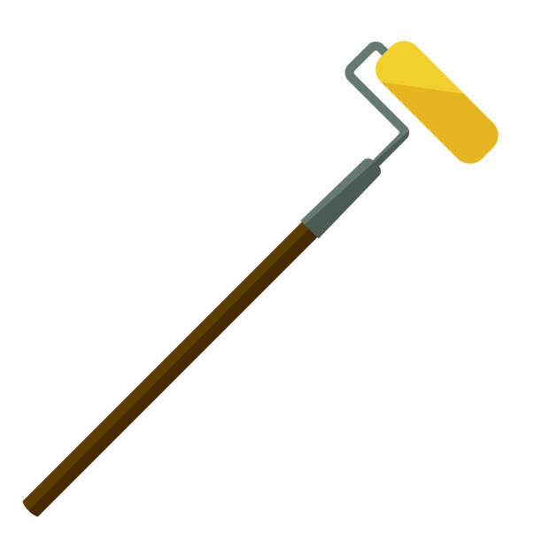Vector Soft Paint Roller On A Long Handle Of Wood Stock Illustration -  Download Image Now - Paint Roller, Long, Paint - iStock