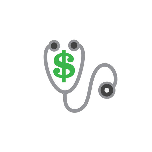 ilustrações de stock, clip art, desenhos animados e ícones de healthcare costs and expenses showing concept with stethoscope - medicated