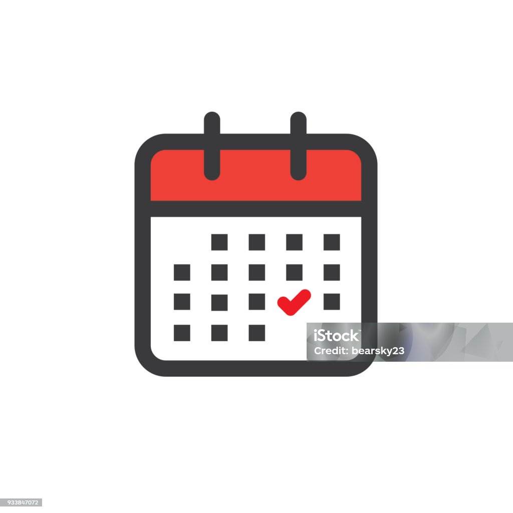 Time management and Schedule icon for upcoming event Calendar image with specific date Calendar stock vector