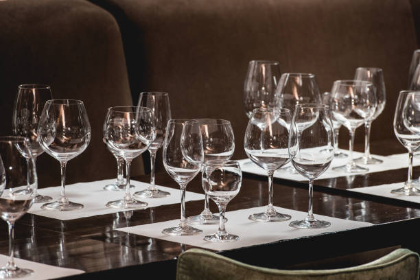 istock empty glasses of different shapes served for a wine tasting 933849952