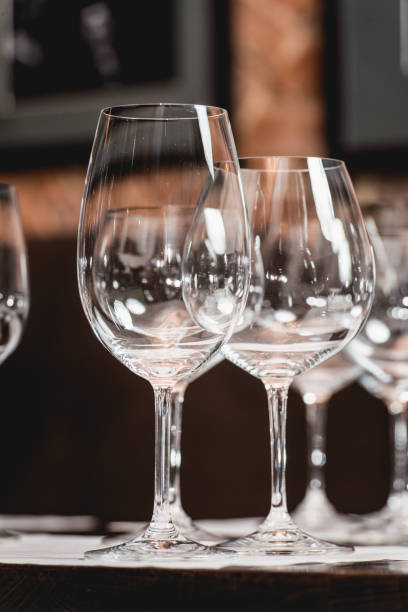 istock empty glasses of different shapes served for a wine tasting 933850440
