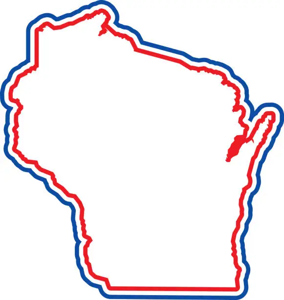 Vector illustration of Wisconsin Outline