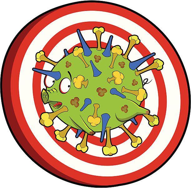 Swine flu virus target vector art illustration