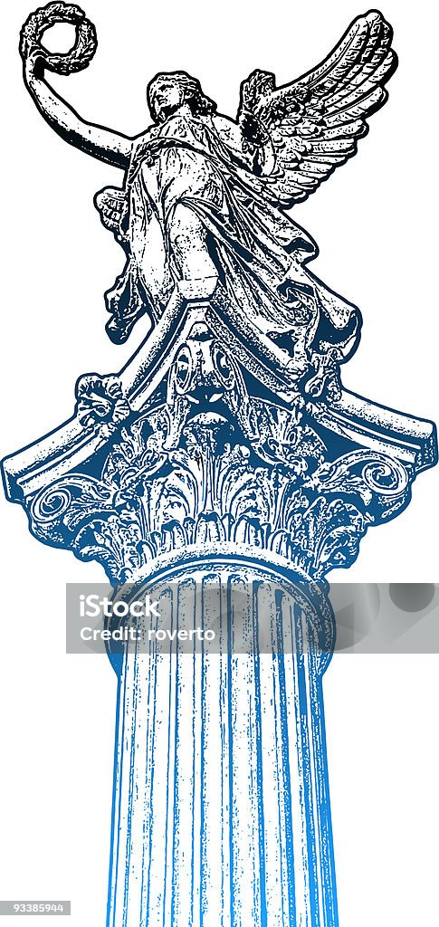 Estatua dorada muse, el Jefe de candelabrum - arte vectorial de Antiguo libre de derechos