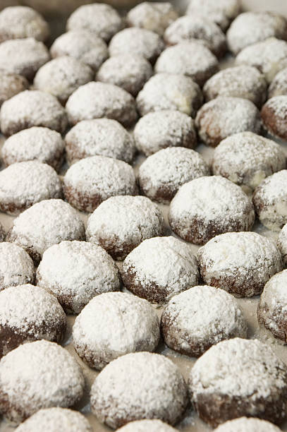 Baked chocolate cookies stock photo