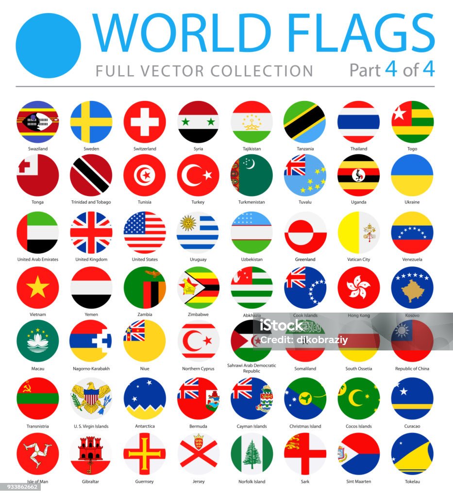 World Flags - Vector Round Flat Icons - Part 4 of 4 Flag stock vector