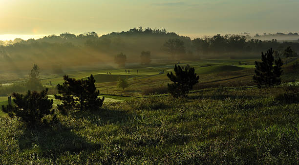 istock Golf course in the early morning fog 93386682
