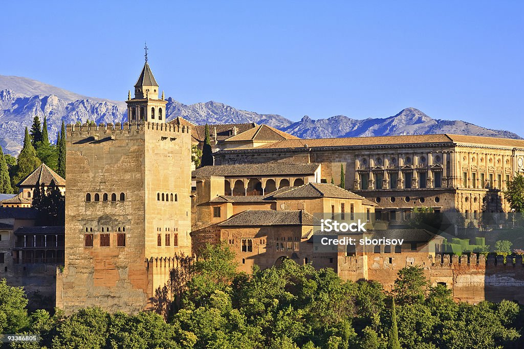 Alhambra at sunset  Alhambra - Spain Stock Photo