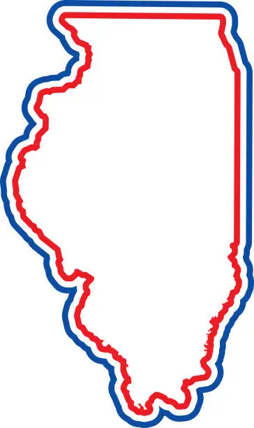 Vector illustration of Illinois Outline