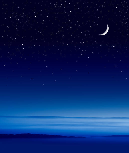 Moon over Ocean  star sky night island stock pictures, royalty-free photos & images