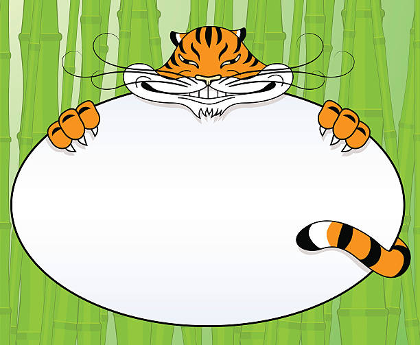 Tiger sobre verde - ilustración de arte vectorial