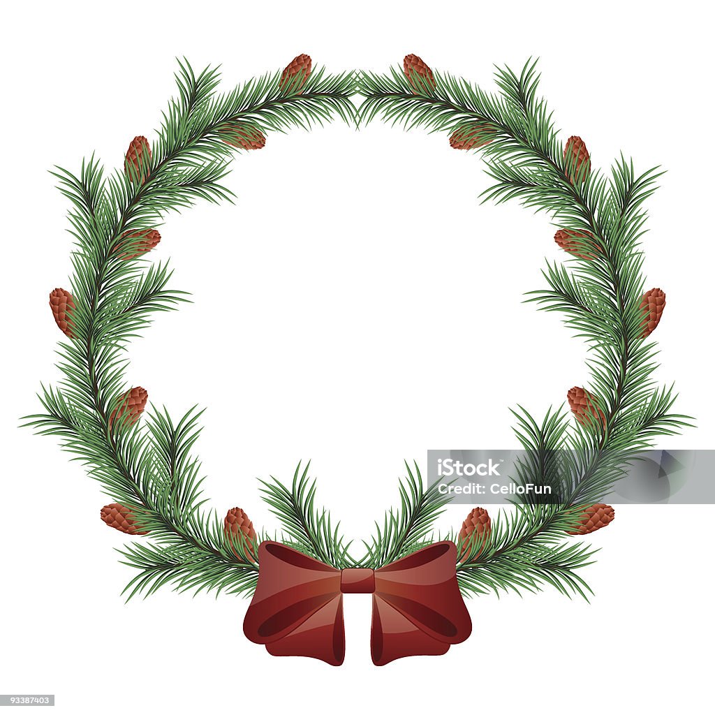 Christmas wreath isolated on white background Christmas wreath isolated on white background. Vector. Border - Frame stock vector