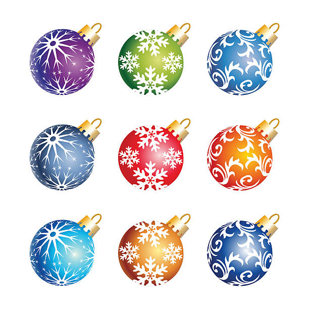 Bolas de navidad de color - ilustración de arte vectorial