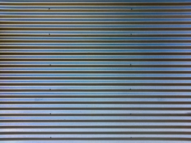 lamiera ondulata come sfondo - corrugated steel foto e immagini stock