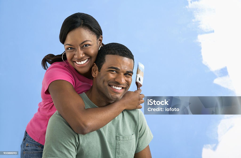 Retrato de pareja - Foto de stock de Pared libre de derechos