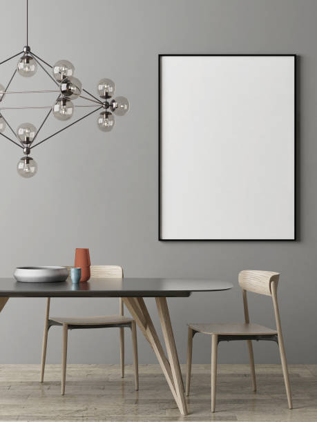 istock Mock up poster, Dinning room Scandinavian design 933886226