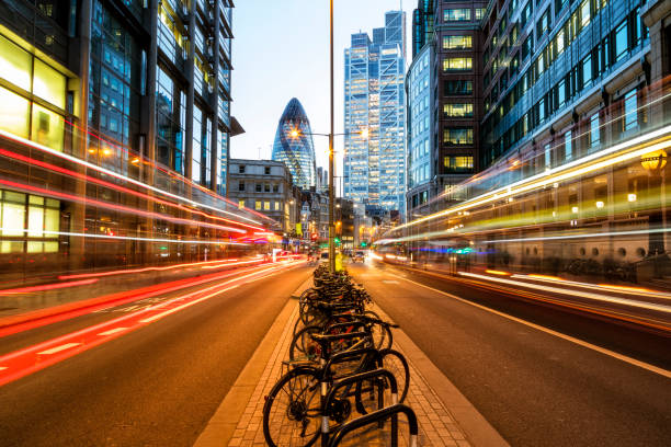 istock Traffic on Bishopsgate Street at Dusk, London, UK 933891520