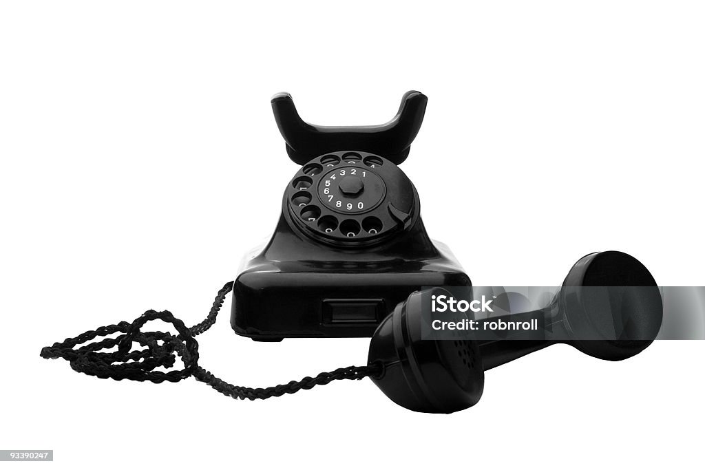 black rotary Telefon - Lizenzfrei Alt Stock-Foto