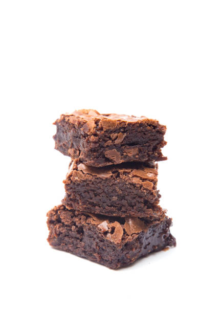 istock Homemade Gooey Double Chocolate Brownies on a White Background 933912334