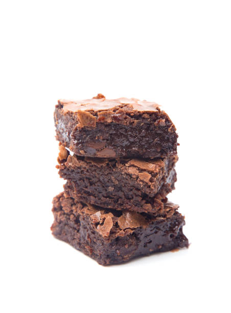 istock Homemade Gooey Double Chocolate Brownies on a White Background 933914604